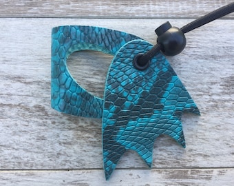 Turquoise Python Harness with Wings