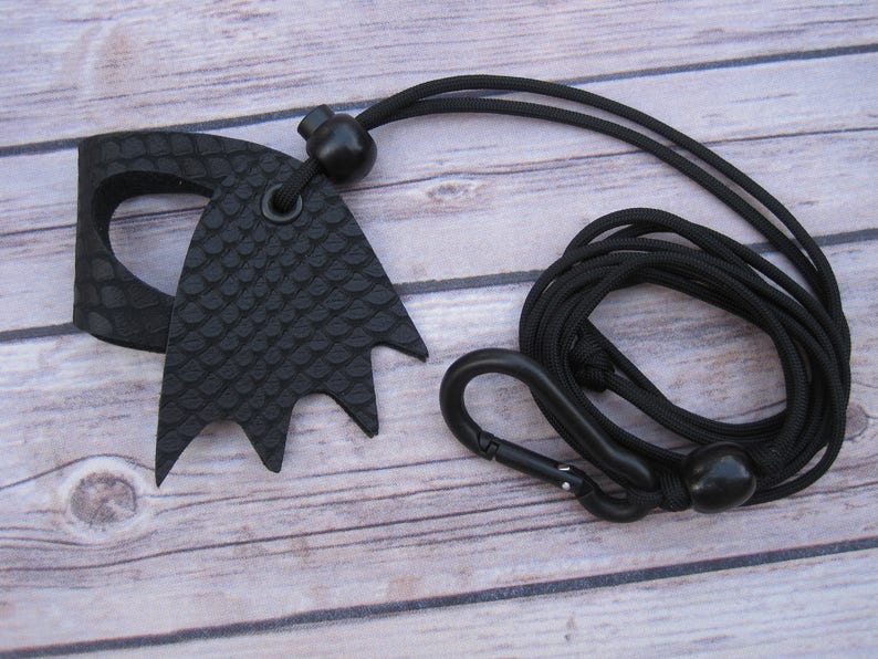 Leather Lizard HarnessStark Black Dragon with Wings image 3