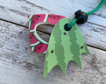 Vegan Leather Lizard Harness--Water Melon with Wings