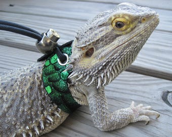 Leather Lizard Harness--Emerald Siren