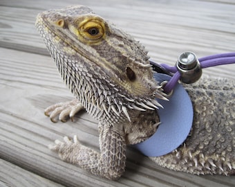 Leather Lizard Harness--Lilac