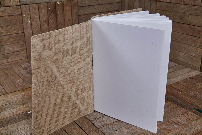 White Leather Medium Book 112 Blank Pages