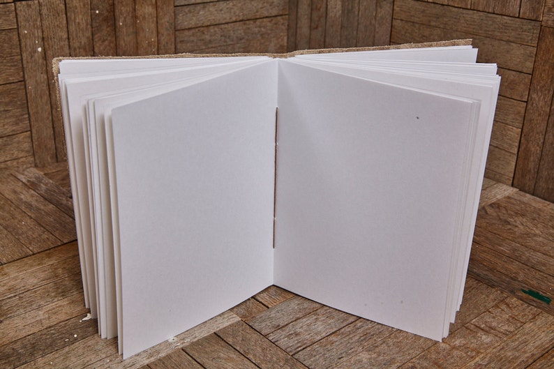 White Leather Medium Book 112 Blank Pages