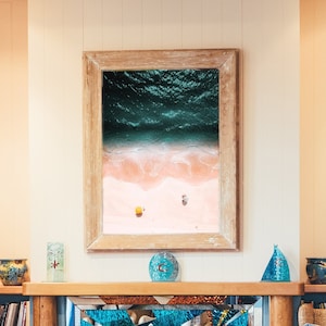 Strand Kunst Fotografie, moderne Küste Foto Wand Kunst Dekor, Strand Druck, Strand Dekor, druckbare Kunst, Surfer gehen Foto, Mid Century Kunst