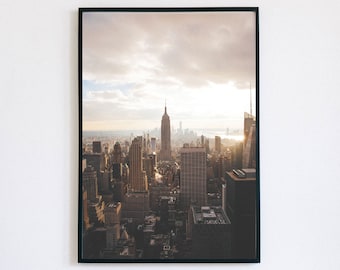 New York Skyline, Modern Digital Download, Bedroom Decor, Printable Download, Modern Minimalist, New York Urban Print, NYC, Large Poster