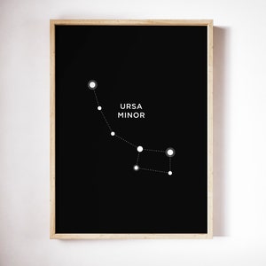 Ursa Minor Constellation Printable, Little Dipper Astrology Print, Abstract Art Print, Large Poster Printable, Instant Download, Star Print