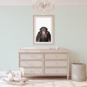 Chimpanzee print, Nursery animal print, PRINTABLE art, Monkey, Safari animals, Nursery decor, zoo animals, Jungle,DIY Nursery Decor,DOWNLOAD image 4