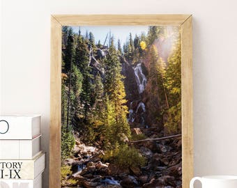 Waterfall Print Art, Nature print, Modern photo, Modern art, Minimalist, Wall decor, Digital art, Printable, Digital poster Instant Download