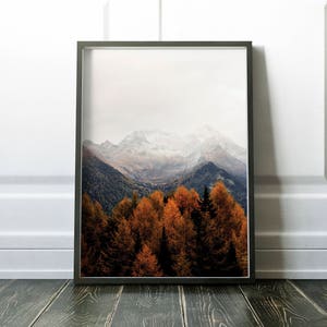 Mountain Print, Scandinavian Wall Art, Nordic Decor, Snow Mountain Poster, Mountain Wall Art, Mountain Photography, Nordic Print, Nordic Art