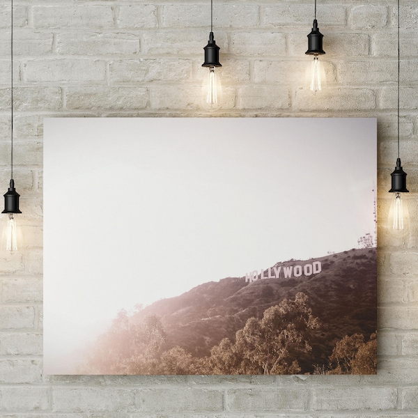 Hollywood Sign Photograph, Los Angeles California Panoramic, Hollywood Sign Iconic Wall Art, LA Art Print, Instant Download, Printable Art