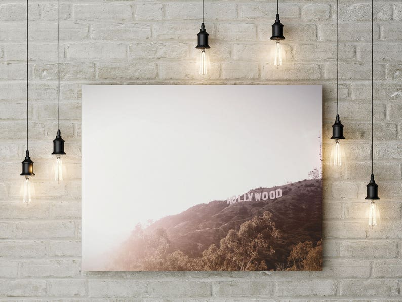 Hollywood Sign Photograph Los Angeles California Panoramic Hollywood Sign Iconic Wall Art La Art Print Instant Download Printable Art - 