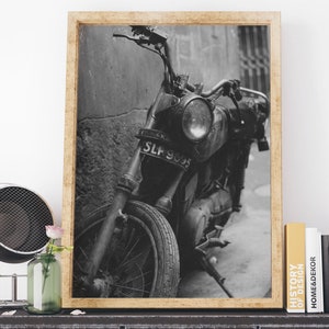 Vintage Photo, Black and White, Vintage Motorcycle, Vintage Motorcycle Photo, Motorcycle Lover Enthusiast, Antique Photography Digital Print