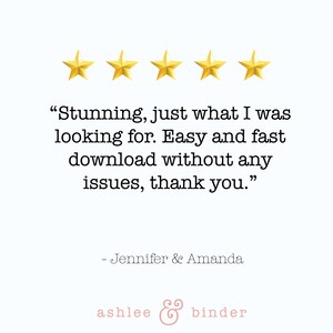 Pu&ograve; includere: Cinque stelle dorate e una recensione di un cliente che dice: "Splendido, proprio quello che stavo cercando. Download facile e veloce senza problemi, grazie." La recensione &egrave; attribuita a Jennifer & Amanda.