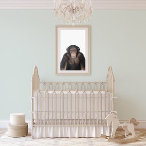 Chimpanzee print, Nursery animal print, PRINTABLE art, Monkey, Safari animals, Nursery decor, zoo animals, Jungle,DIY Nursery Decor,DOWNLOAD image 5