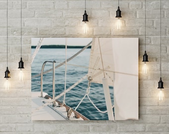Yacht Photography, Sail Print, Wall Art Decor, Sailboat, Sailing Photo, Boat Photography, Nautical Photography, Ocean Printable, Boat Photo