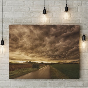 Cloud Photography Wall Art Print, Picture of Storm, Kansas Storm, Midwestern Thunderstorm, Modern Home Decor, Printable, Thunderstorm Moody