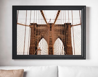 Impresión del puente de Brooklyn, impresión de Nueva York, impresión de arte de pared, cartel del puente de Brooklyn, puente de Nueva York, arte de la pared de Nueva York, dibujo del puente, boceto