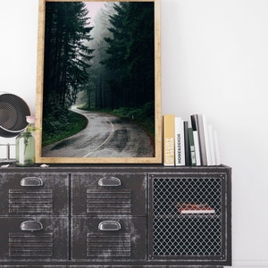 Foggy Forest Road Printable, Misty Woodland Wall Art, Wilderness Poster, Landscape Decor Forest Photography Downloadable Print Printable Art image 6