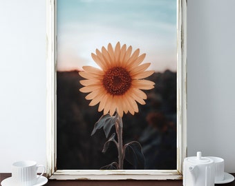 Arte de girasol, fotografía de girasol, decoración de girasol, impresión de girasol, fotografía de otoño, arte de pared de girasol, impresión digital, arte de girasol