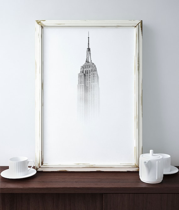Minimalist Printable, Empire State Building Photo, Minimalist Digital Print, Minimalist Poster, Monochrome Poster,  Black and White Poster
