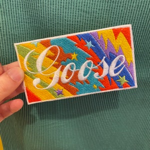 goose the band stardust rainbow zigzag embroidered patch