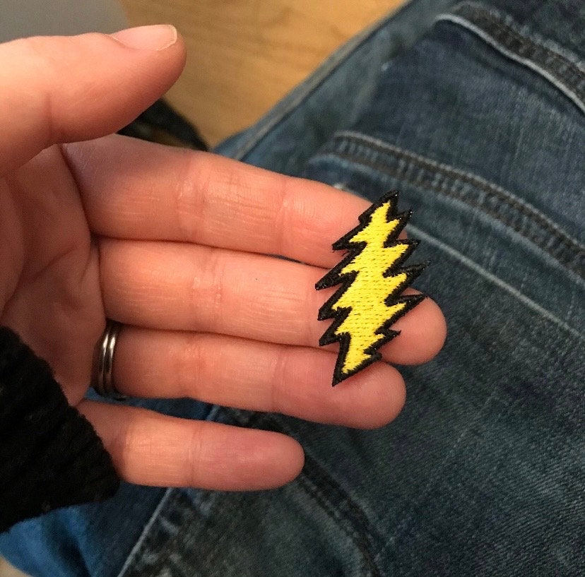 grateful dead 13 point lightning bolt patch embroidered mini
