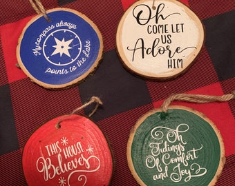 Wood Slice Ornaments pick one
