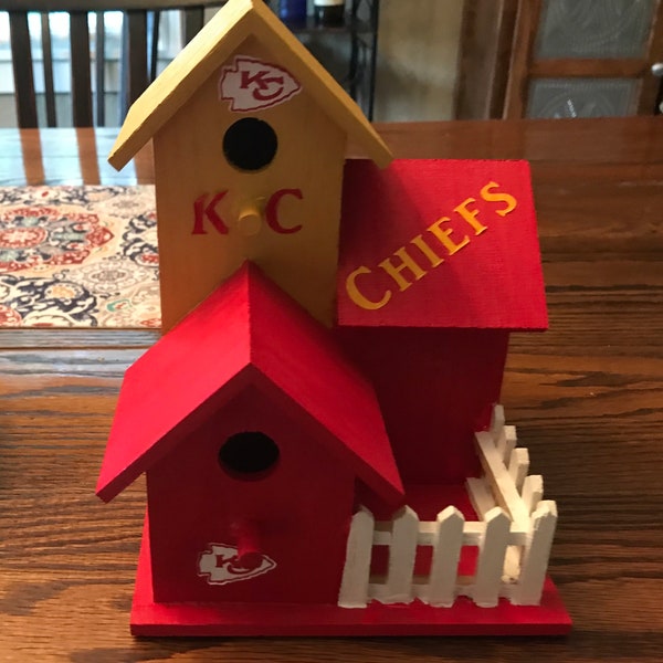 KC Chiefs Hand painted Birdhouse