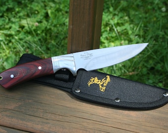 Unique Valentine's Day Gift, Engraved Straight Blade Knife with Sheath, Cool present for men, Personalized Valentine's idea