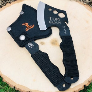 Cool Engraved Hatchet / Axe Head with nylon sheath, unique personalized gift, great present for outdoor Men, Cord wrapped Handle image 9