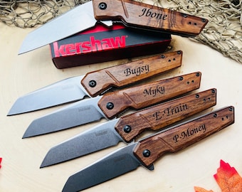 Personalized Kershaw Knife Set: Engraved Groomsman Gift (Set of 5)