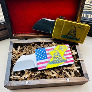 Clip para billetes de regalo USMC "Don't Tread on me", genial recuerdo personalizado con la bandera de Gadsden de los Marines de EE. UU., regalos militares de EE. UU., caja personalizada de aniversario para hombres