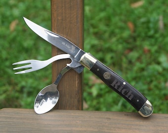 Engraved Hobo Knife: Personalized Multi Tool with Fork, Spoon & Bottle Opener