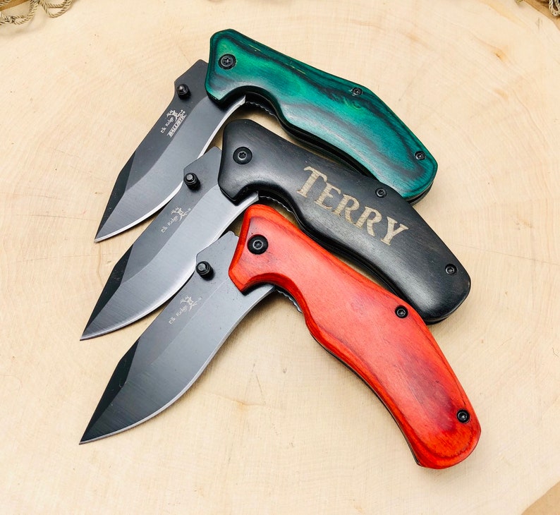 Custom Pocket Knife Christmas Gift Idea for Men Engraved Etsy