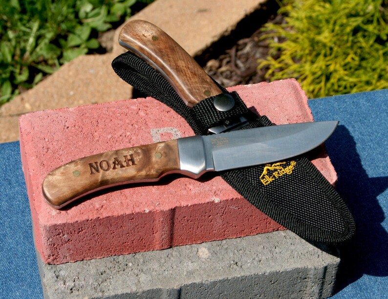 Groomsmen Hunting Knife and Sheath Elk Ridge Knives Unique Etsy