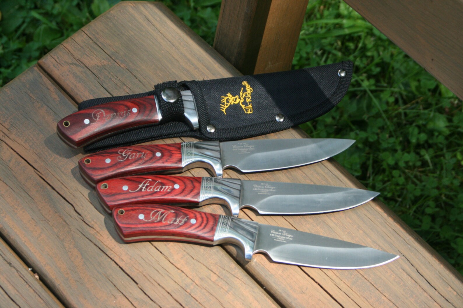 Engraved Hunting Knife and Sheath Elk Ridge Knives Unique Etsy