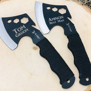 Cool Engraved Hatchet / Axe Head with nylon sheath, unique personalized gift, great present for outdoor Men, Cord wrapped Handle image 6