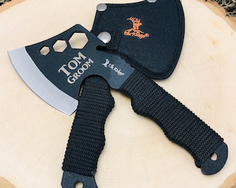 Engraved Hatchet Axe, Cord Wrapped Handle, Personalized Gift
