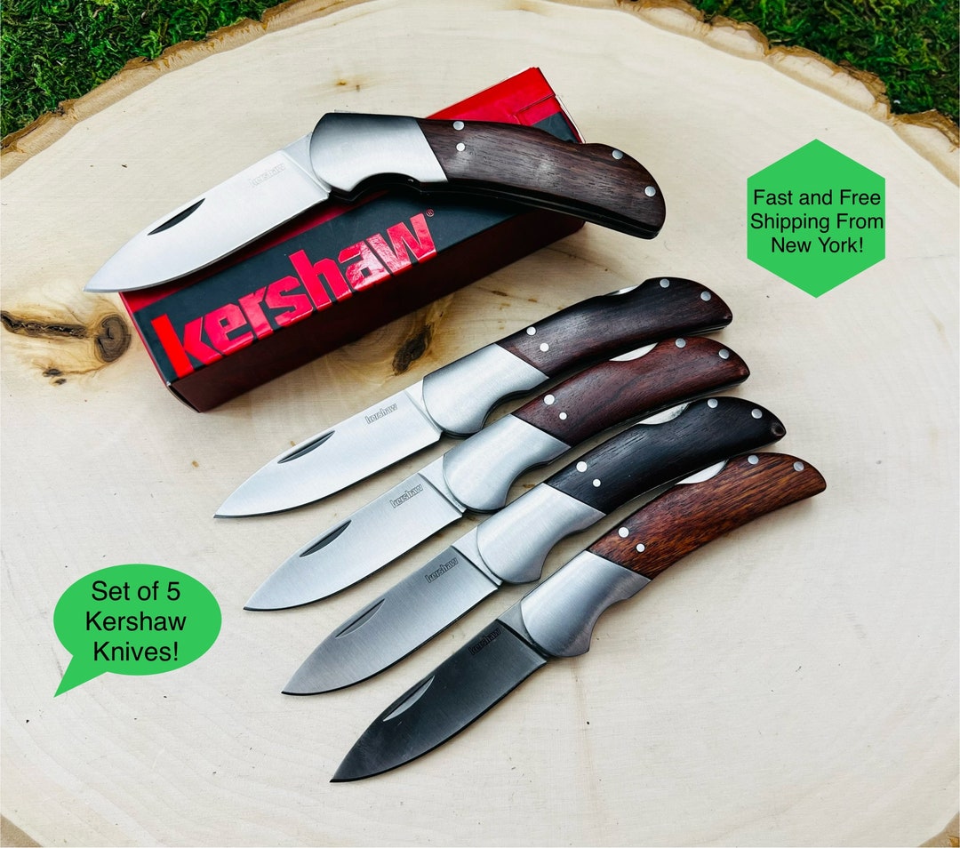 Set of 5 Kershaw Pocket Knives, Groomsmen Gift Ideas, Premium Gentlemans Folding Knives