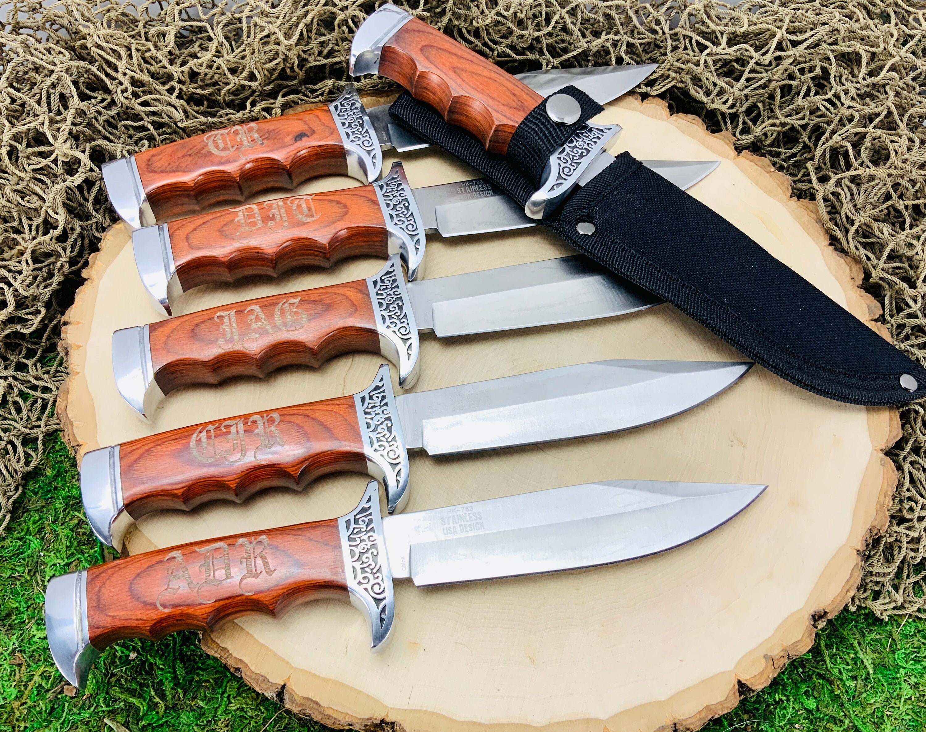 6 Groomsmen Gift Ideas Laser Engraved Bowie Hunting Knives - Etsy Denmark