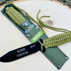 Groomsmen Gift - Personalized Hunting Knife - Best Man Proposal - Custom Engraved Knife - Cheap Groomsman Thank You