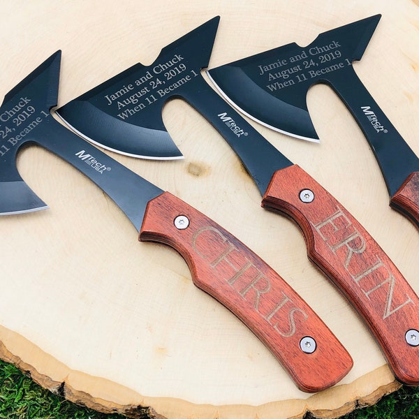 Cool Father’s Day gift idea, Engraved Hatchet, Axe, Unique present for outdoor men, Personalized Present for Worlds Best Dad