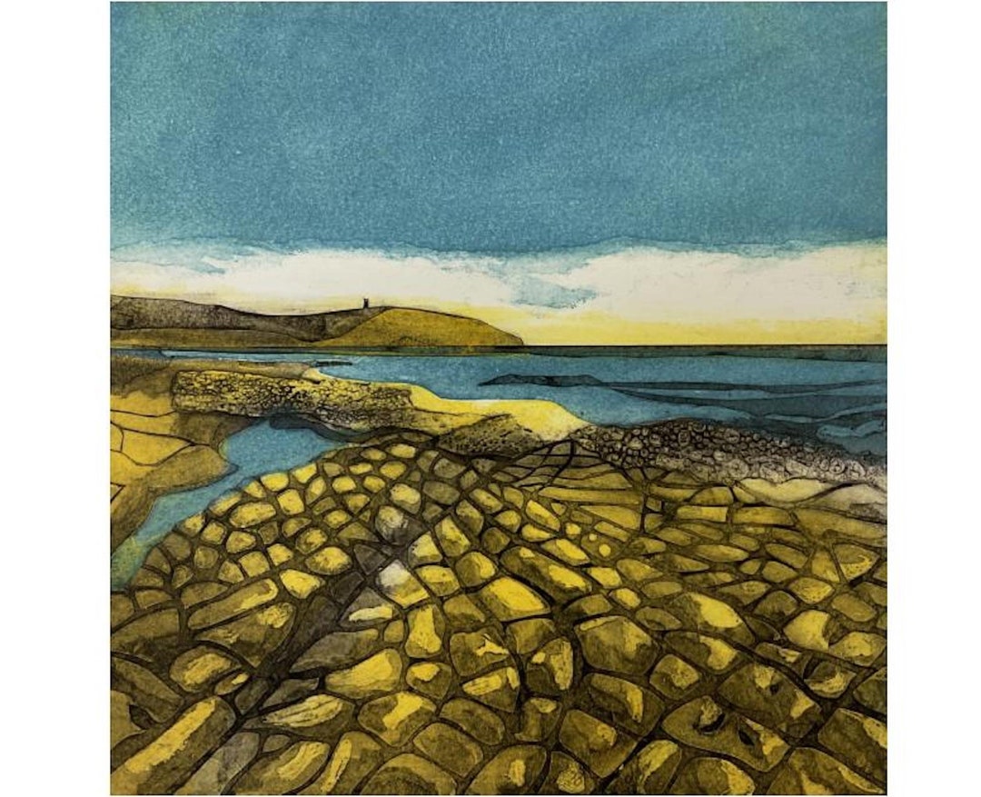 Collagraph Print: the Limestone Pavement - Etsy