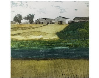 Winter Collagraph In the Gloaming, an Original Collagraph Print - Etsy