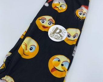 EMOJI LEGGINGS. Super soft leggings. Face leggings. Marijuana Leggings. High waisted leggings. Yoga leggings.  One size leggings.