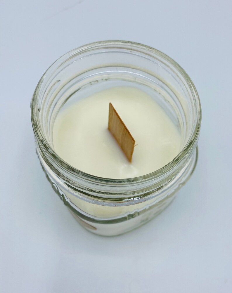 Delicious scent. WINTER CABIN HIDEAWAY wood wick 8oz soy candle Mason jar candle Crackle candle Fall candle