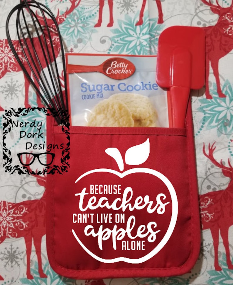 Personalized Pot Holder, Christmas Gift, Teacher Gift, Christmas Gift, Newlywed Gift, Stocking Stuffer, Custom Pot Holder, Bus Driver Gift Can't Live on Apples