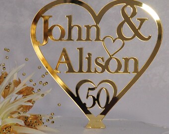 50th anniversary cake topper