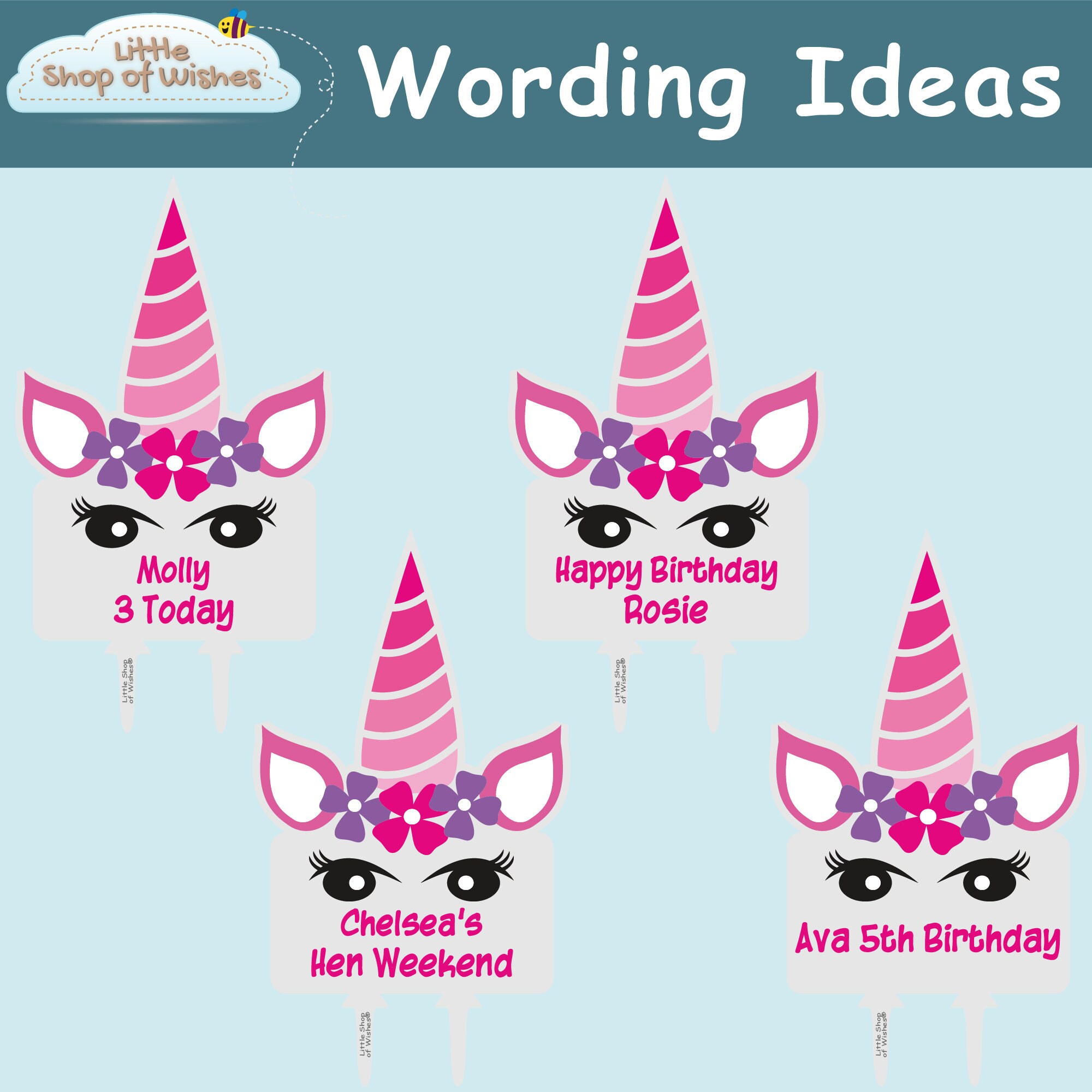 Unicorn Cake Topper Happy Birthday Girls Unicorn Party Etsy