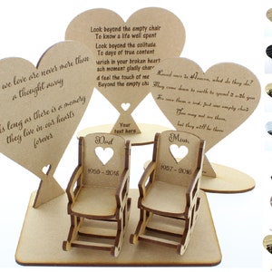 Memorial Gifts Loved ones in Heaven Personalised Wedding in Loving Memory Signs Thinking of Miss You Chair Wedding Plaque Memorial Table